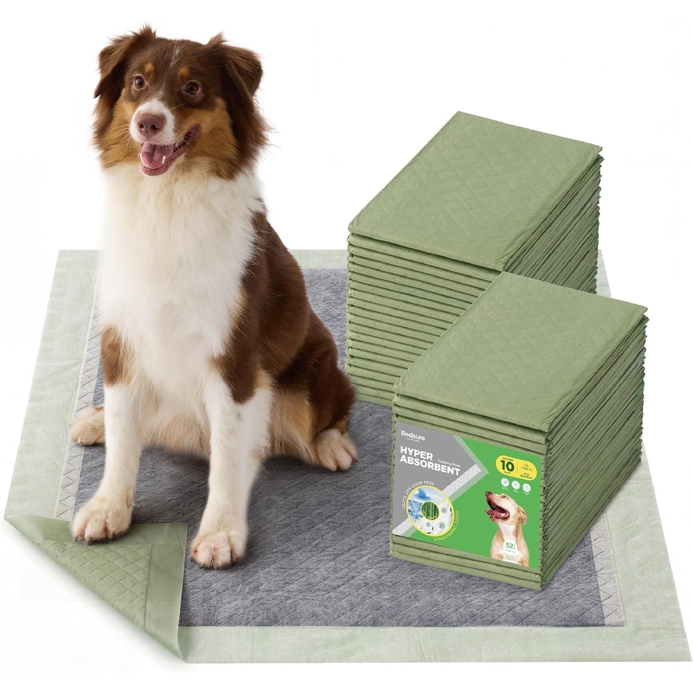 image:imageBedsure Pee Pads for Small Dogs 22 x 22 Puppy Training Pads 100 Count 6Layer Super AbsorbentLeak Proof Disposable Puppy Potty PadsOdorControl Activated CarbonECO Green Material28x3452 Count