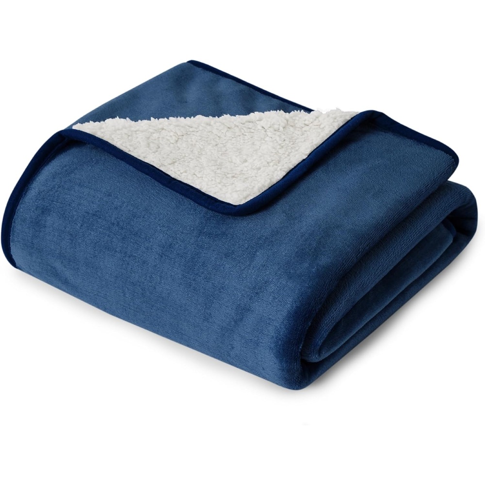 image:imageBedsure Waterproof Dog Blankets for Small Dogs 25X35 Anchor Gray Soft Print Sherpa Fleece Puppy Cat Blanket Washable Cozy Plush Reversible Throw Furniture Protector for Pet Kitten DoggyBlue