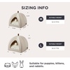 Bedsure 2in1 Cat Beds for Indoor Cats Cave for Kitten with Washable Pillow | 16in, Cat House for Small Pet, Covered Cat Tent, Foldable Hideaway, Fluffy Ball, Anti Slip Bottom, Removable Cushioned ,Beige(Beige)