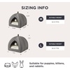Bedsure 2in1 Cat Beds for Indoor Cats Cave for Kitten with Washable Pillow | 16in, Cat House for Small Pet, Covered Cat Tent, Foldable Hideaway, Fluffy Ball, Anti Slip Bottom, Removable Cushioned ,Beige(Grey)