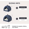 Bedsure 2in1 Cat Beds for Indoor Cats Cave for Kitten with Washable Pillow | 16in, Cat House for Small Pet, Covered Cat Tent, Foldable Hideaway, Fluffy Ball, Anti Slip Bottom, Removable Cushioned ,Beige(Navy)
