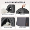 Bedsure 2in1 Cat Beds for Indoor Cats Cave for Kitten with Washable Pillow | 16in, Cat House for Small Pet, Covered Cat Tent, Foldable Hideaway, Fluffy Ball, Anti Slip Bottom, Removable Cushioned ,Beige(Dark Grey)