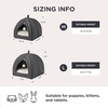 Bedsure 2in1 Cat Beds for Indoor Cats Cave for Kitten with Washable Pillow | 16in, Cat House for Small Pet, Covered Cat Tent, Foldable Hideaway, Fluffy Ball, Anti Slip Bottom, Removable Cushioned ,Beige(Dark Grey)