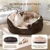 Bedsure AeroFrost™ Cooling Small Dog Bed, Round Washable, 20In Arctic Blue | Q-Max>0.4 Cat Beds for Indoor Cats, Comfort Cooling Summer Pet Bed,Anti-Slip Bottom,for Puppies and Kittens(Self Warming Brown)