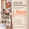 Bedsure Cordless Heated Wearable Blanket Hoodie – Faux Cashmere Electric Blanket with 20000mAh Battery Pack, Portable USB Heated Throw, Gifts for Women, 4 Heat Levels & 4 Timers, 22″x43″, Brown Plaid