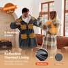Bedsure Cordless Heated Wearable Blanket Hoodie – Faux Cashmere Electric Blanket with 20000mAh Battery Pack, Portable USB Heated Throw, Gifts for Women, 4 Heat Levels & 4 Timers, 22″x43″, Brown Plaid
