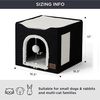 Bedsure Extra Wide Cat House Bed with Fluffy Ball and Scratch Pad,Grey | 23.6×16.9×13 in,Indoor Cat Cave for Multiple Pets, Foldable Cat Hideway Cube for Sleeping Large Cat and Kitten(Black)