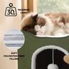 Bedsure Extra Wide Cat House Bed with Fluffy Ball and Scratch Pad,Grey | 23.6×16.9×13 in,Indoor Cat Cave for Multiple Pets, Foldable Cat Hideway Cube for Sleeping Large Cat and Kitten(Loden Green)