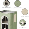 Bedsure Extra Wide Cat House Bed with Fluffy Ball and Scratch Pad,Grey | 23.6×16.9×13 in,Indoor Cat Cave for Multiple Pets, Foldable Cat Hideway Cube for Sleeping Large Cat and Kitten(Green)