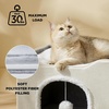Bedsure Extra Wide Cat House Bed with Fluffy Ball and Scratch Pad,Grey | 23.6×16.9×13 in,Indoor Cat Cave for Multiple Pets, Foldable Cat Hideway Cube for Sleeping Large Cat and Kitten(Ivory)