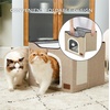 Bedsure Extra Wide Cat House Bed with Fluffy Ball and Scratch Pad,Grey | 23.6×16.9×13 in,Indoor Cat Cave for Multiple Pets, Foldable Cat Hideway Cube for Sleeping Large Cat and Kitten(Brown)