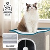 Bedsure Extra Wide Cat House Bed with Fluffy Ball and Scratch Pad,Grey | 23.6×16.9×13 in,Indoor Cat Cave for Multiple Pets, Foldable Cat Hideway Cube for Sleeping Large Cat and Kitten(Black)
