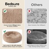 Bedsure Human Dog Bed for Adult, Plush Giant Calming Nest Bed Orthopedic | 71″ Human Size Dog Bed Washable with Storage Pocket, Supportive Bolster, Egg Foam, Non-Slip Bottom, Fluffy Faux Fur, Brown(Camel)