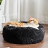 Bedsure Human Dog Bed for Adult, Plush Giant Calming Nest Bed Orthopedic | 71″ Human Size Dog Bed Washable with Storage Pocket, Supportive Bolster, Egg Foam, Non-Slip Bottom, Fluffy Faux Fur, Brown(Black)