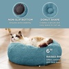 Bedsure Human Dog Bed for Adult, Plush Giant Calming Nest Bed Orthopedic | 71″ Human Size Dog Bed Washable with Storage Pocket, Supportive Bolster, Egg Foam, Non-Slip Bottom, Fluffy Faux Fur, Brown(Washed Blue)