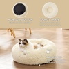 Bedsure Human Dog Bed for Adult, Plush Giant Calming Nest Bed Orthopedic | 71″ Human Size Dog Bed Washable with Storage Pocket, Supportive Bolster, Egg Foam, Non-Slip Bottom, Fluffy Faux Fur, Brown(Ivory Beige)