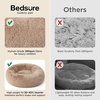 Bedsure Human Dog Bed for Adult, Plush Giant Calming Nest Bed Orthopedic | 71″ Human Size Dog Bed Washable with Storage Pocket, Supportive Bolster, Egg Foam, Non-Slip Bottom, Fluffy Faux Fur, Brown(Rifle Green)