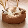 Bedsure Human Dog Bed for Adult, Plush Giant Calming Nest Bed Orthopedic | 71″ Human Size Dog Bed Washable with Storage Pocket, Supportive Bolster, Egg Foam, Non-Slip Bottom, Fluffy Faux Fur, Brown(Copper)