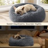 Bedsure Human Dog Bed for Adult, Plush Giant Calming Nest Bed Orthopedic | 71″ Human Size Dog Bed Washable with Storage Pocket, Supportive Bolster, Egg Foam, Non-Slip Bottom, Fluffy Faux Fur, Brown(Dark Grey)