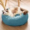 Bedsure Human Dog Bed for Adult, Plush Giant Calming Nest Bed Orthopedic | 71″ Human Size Dog Bed Washable with Storage Pocket, Supportive Bolster, Egg Foam, Non-Slip Bottom, Fluffy Faux Fur, Brown(Washed Blue)
