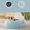 Bedsure Human Dog Bed for Adult, Plush Giant Calming Nest Bed Orthopedic | 71″ Human Size Dog Bed Washable with Storage Pocket, Supportive Bolster, Egg Foam, Non-Slip Bottom, Fluffy Faux Fur, Brown(Aqua Blue)