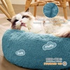 Bedsure Human Dog Bed for Adult, Plush Giant Calming Nest Bed Orthopedic | 71″ Human Size Dog Bed Washable with Storage Pocket, Supportive Bolster, Egg Foam, Non-Slip Bottom, Fluffy Faux Fur, Brown(Washed Blue)