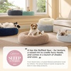 Bedsure Human Dog Bed for Adult, Plush Giant Calming Nest Bed Orthopedic | 71″ Human Size Dog Bed Washable with Storage Pocket, Supportive Bolster, Egg Foam, Non-Slip Bottom, Fluffy Faux Fur, Brown(Indigo Purple)