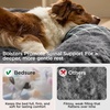 Bedsure SupportMax™ Calming Dog Bed Medium Size Dog Washable Pet Bed,30in | 420GSM Plush Fluffy Faux Fur Donut Round,Thick Supportive,Removable Cover,Anti-Slip,Anti-Anxiety,Up to 45 Lbs,Camel(Dark Grey)