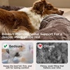 Bedsure SupportMax™ Calming Dog Bed Medium Size Dog Washable Pet Bed,30in | 420GSM Plush Fluffy Faux Fur Donut Round,Thick Supportive,Removable Cover,Anti-Slip,Anti-Anxiety,Up to 45 Lbs,Camel(Chestnut Brown)