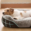 Bedsure Washable Dog Bed Medium Size Dog Rectangle Big Pet Bed,30x24x8in | Soft Comfy Corduroy Fleece,Faux Fur Plush,Nonskid Bottom,Suitable for Dogs Up to 35lbs,Grey(Brown)