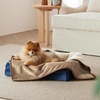 Bedsure Waterproof Dog Blankets for Large Dogs Sherpa Fleece Throw, 40X50 | Washable Soft Plush Pet Cat Blanket for Couch Cover, Reversible Cozy Calming Furniture Protector Warm for Senior Dogs,Grey(Camel)
