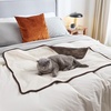 Bedsure Waterproof Dog Blankets for Small Dogs – 25″X35″, Anchor Gray | Soft Print Sherpa Fleece Puppy Cat Blanket Washable, Cozy Plush Reversible Throw Furniture Protector for Pet Kitten Doggy(Coffee Brown)