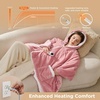 Bedsure Wearable Heated Blanket with Foot Pocket & Sleeves, 50×71+18″, Pink | Preheat Function, Sherpa Electric Robe Throw, Gifts for Women, 6 Heat/6 Timer (Up to 10H) Settings, 8H Auto Shut Off, ETL/FCC(02 – Pink)