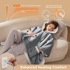 Bedsure Wearable Heated Blanket with Foot Pocket & Sleeves, 50×71+18″, Pink | Preheat Function, Sherpa Electric Robe Throw, Gifts for Women, 6 Heat/6 Timer (Up to 10H) Settings, 8H Auto Shut Off, ETL/FCC(01 – Grey)