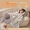 Bedsure Wearable Heated Blanket with Foot Pocket & Sleeves, 50×71+18″, Pink | Preheat Function, Sherpa Electric Robe Throw, Gifts for Women, 6 Heat/6 Timer (Up to 10H) Settings, 8H Auto Shut Off, ETL/FCC(03 – Cream)
