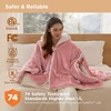 Bedsure Wearable Heated Blanket with Foot Pocket & Sleeves, 50×71+18″, Pink | Preheat Function, Sherpa Electric Robe Throw, Gifts for Women, 6 Heat/6 Timer (Up to 10H) Settings, 8H Auto Shut Off, ETL/FCC(02 – Pink)