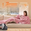 Bedsure Wearable Heated Blanket with Foot Pocket & Sleeves, 50×71+18″, Pink | Preheat Function, Sherpa Electric Robe Throw, Gifts for Women, 6 Heat/6 Timer (Up to 10H) Settings, 8H Auto Shut Off, ETL/FCC(09 – Pink)