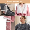 Bedsure Wearable Heated Blanket with Foot Pocket & Sleeves, 50×71+18″, Pink | Preheat Function, Sherpa Electric Robe Throw, Gifts for Women, 6 Heat/6 Timer (Up to 10H) Settings, 8H Auto Shut Off, ETL/FCC(09 – Pink)