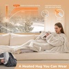 Bedsure Wearable Heated Blanket with Foot Pocket & Sleeves, 50×71+18″, Pink | Preheat Function, Sherpa Electric Robe Throw, Gifts for Women, 6 Heat/6 Timer (Up to 10H) Settings, 8H Auto Shut Off, ETL/FCC(10 – Cream)