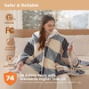 Bedsure Wearable Heated Blanket with Foot Pocket & Sleeves, 50×71+18″, Pink | Preheat Function, Sherpa Electric Robe Throw, Gifts for Women, 6 Heat/6 Timer (Up to 10H) Settings, 8H Auto Shut Off, ETL/FCC(00 – Beige Plaid)