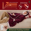 Bedsure Wearable Heated Blanket with Foot Pocket & Sleeves, 50×71+18″, Pink | Preheat Function, Sherpa Electric Robe Throw, Gifts for Women, 6 Heat/6 Timer (Up to 10H) Settings, 8H Auto Shut Off, ETL/FCC(04 – Burgundy)