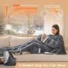 Bedsure Wearable Heated Blanket with Foot Pocket & Sleeves, 50×71+18″, Pink | Preheat Function, Sherpa Electric Robe Throw, Gifts for Women, 6 Heat/6 Timer (Up to 10H) Settings, 8H Auto Shut Off, ETL/FCC(08 – Grey)