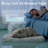 LE SURE ApexCloud™ Cooling Dog Bed for Large Dogs with Washable Cover,35IN | Q-Max>0.5 Cool-Touch Fabric, Orthopedic Egg Crate Foam,Breathable Non-Slip Summer Mat,For Active Senior Long-Haired Pets,Blue(Cooling Gray)
