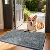 Bedsure Dog Door Mat for Muddy Paws, Chenille Indoor Entrance Rug, 35×24 | High-Low Pile Design, Ultra-Absorbent and Soft Dirt Trapper,Muted Gray/White Mélange,TPR Non-Slip Backing,Machine Washable(Speckled Gray)
