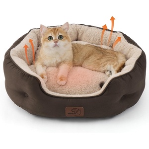 Bedsure AeroFrost™ Cooling Small Dog Bed, Round Washable, 20In Arctic Blue | Q-Max>0.4 Cat Beds for Indoor Cats, Comfort Cooling Summer Pet Bed,Anti-Slip Bottom,for Puppies and Kittens(Self Warming Brown)
