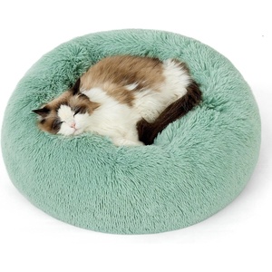 Bedsure Human Dog Bed for Adult, Plush Giant Calming Nest Bed Orthopedic | 71″ Human Size Dog Bed Washable with Storage Pocket, Supportive Bolster, Egg Foam, Non-Slip Bottom, Fluffy Faux Fur, Brown(Apple Green)