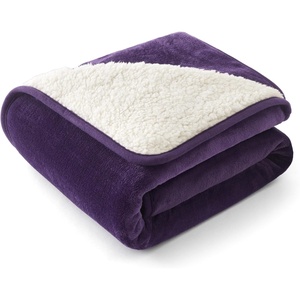 Bedsure Waterproof Dog Blankets for Small Dogs – 25″X35″, Anchor Gray | Soft Print Sherpa Fleece Puppy Cat Blanket Washable, Cozy Plush Reversible Throw Furniture Protector for Pet Kitten Doggy(Eggplant)