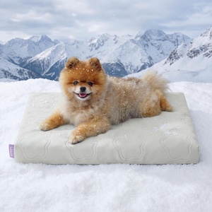LE SURE ApexCloud™ Cooling Dog Bed for Large Dogs with Washable Cover,35IN | Q-Max>0.5 Cool-Touch Fabric, Orthopedic Egg Crate Foam,Breathable Non-Slip Summer Mat,For Active Senior Long-Haired Pets,Blue(Cooling Gray)