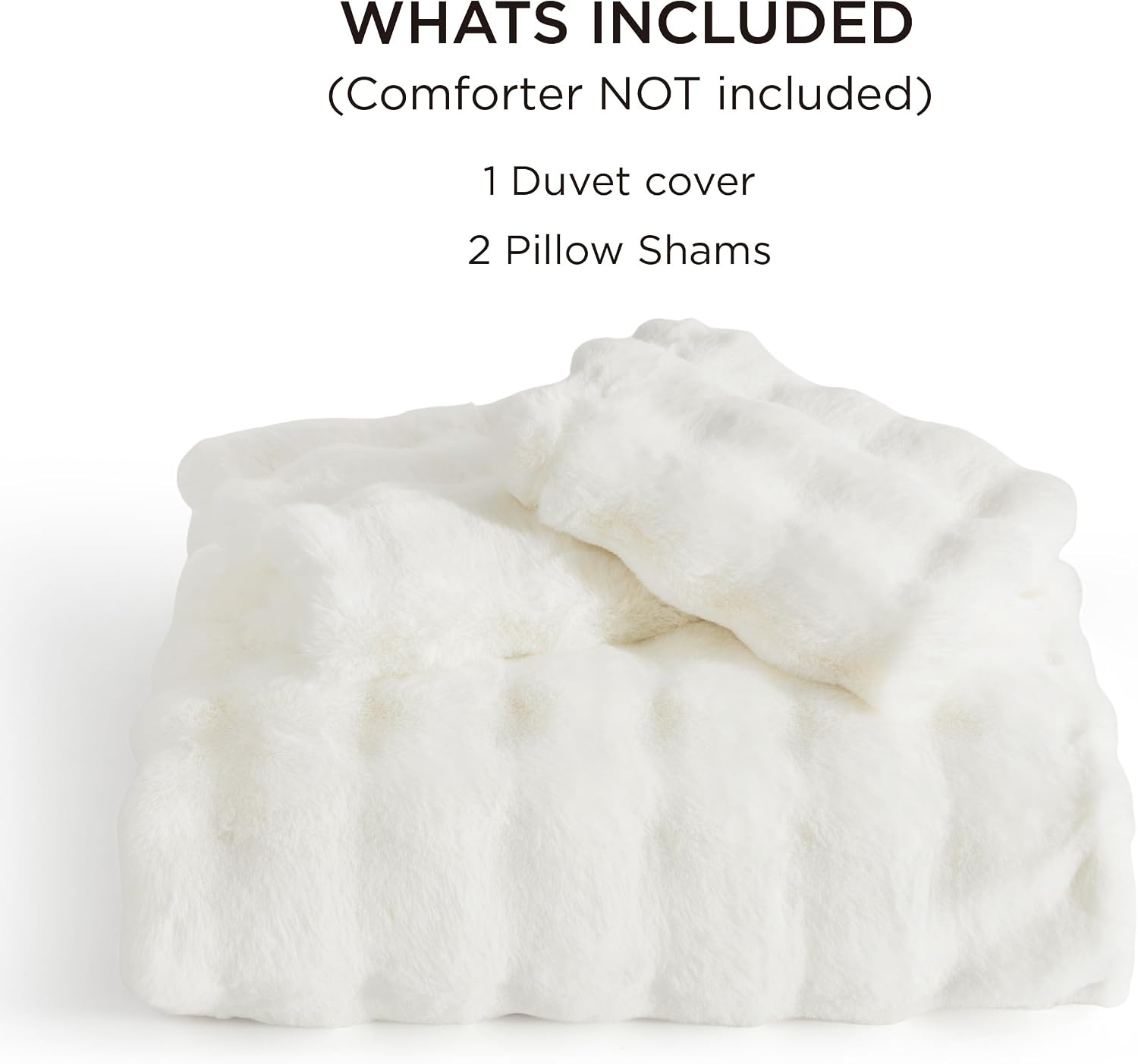 image:imageBedsure Fluffy Duvet Cover Set Ultra Soft Plush Shaggy Comforter Cover Queen Size Warm Flannel Fleece Bed Sets for Winter 3 Pieces Snowflake Pattern Grey04 Coconut White No Comforter