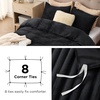 Bedsure Fluffy Duvet Cover Set – Ultra Soft Plush Shaggy Comforter Cover Queen Size, Warm Flannel Fleece Bed Sets for Winter, 3 Pieces (Striped Pattern, Forest Green)(05 – Black (No Comforter))
